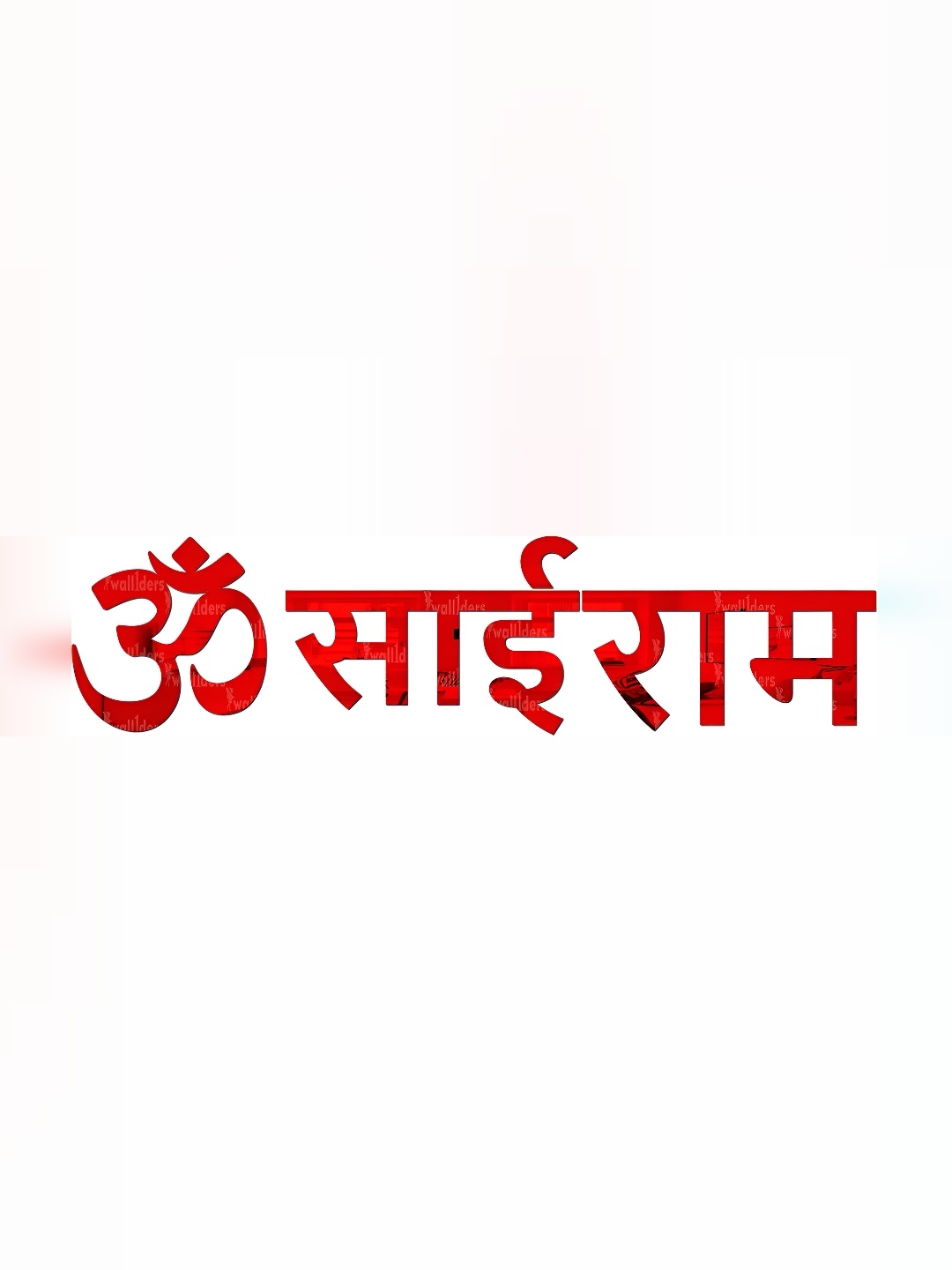 

Wall1ders Red Om Sai Ram 3D Mirror Wall Sticker