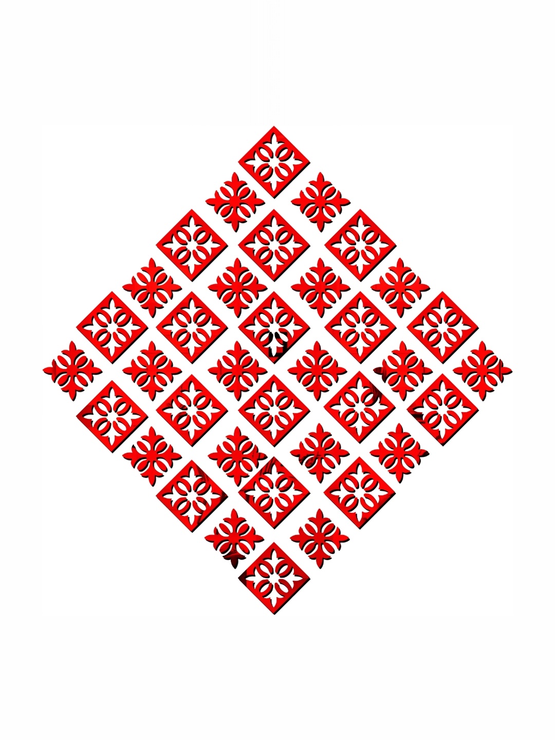 

Wall1ders Red 36 Pieces Attractive Pattern 3D Mirror Wall Stickers