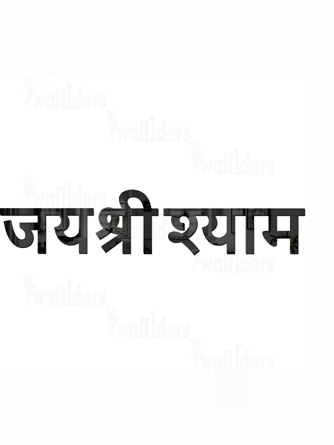 

Wall1ders Black Jai Shree Shayam 3D Mirror Wall Stickers