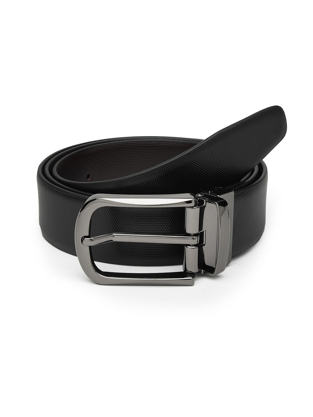 

AQUATAN Men Textured Leather Reversible Belt, Black