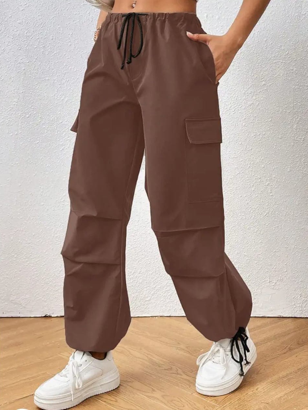 

Next One Women Baggy Fit Parachute Trousers, Brown