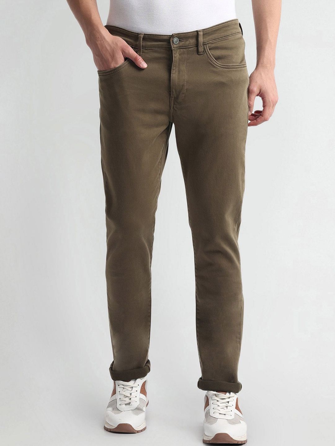 

Arrow Sport Men Slim Fit Mid-Rise Clean Look Stretchable Jeans, Brown