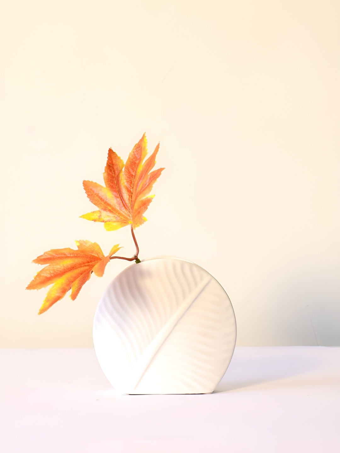 

Morcee White Leaf Textured Ceramic Vase