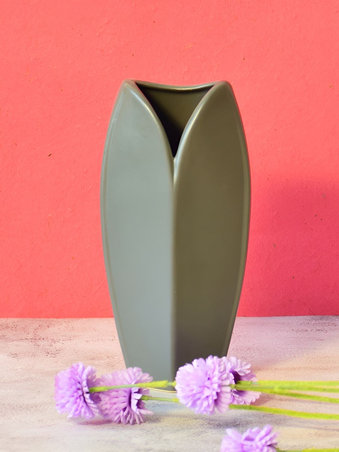 

Morcee Black Collar Textured Ceramic Vase