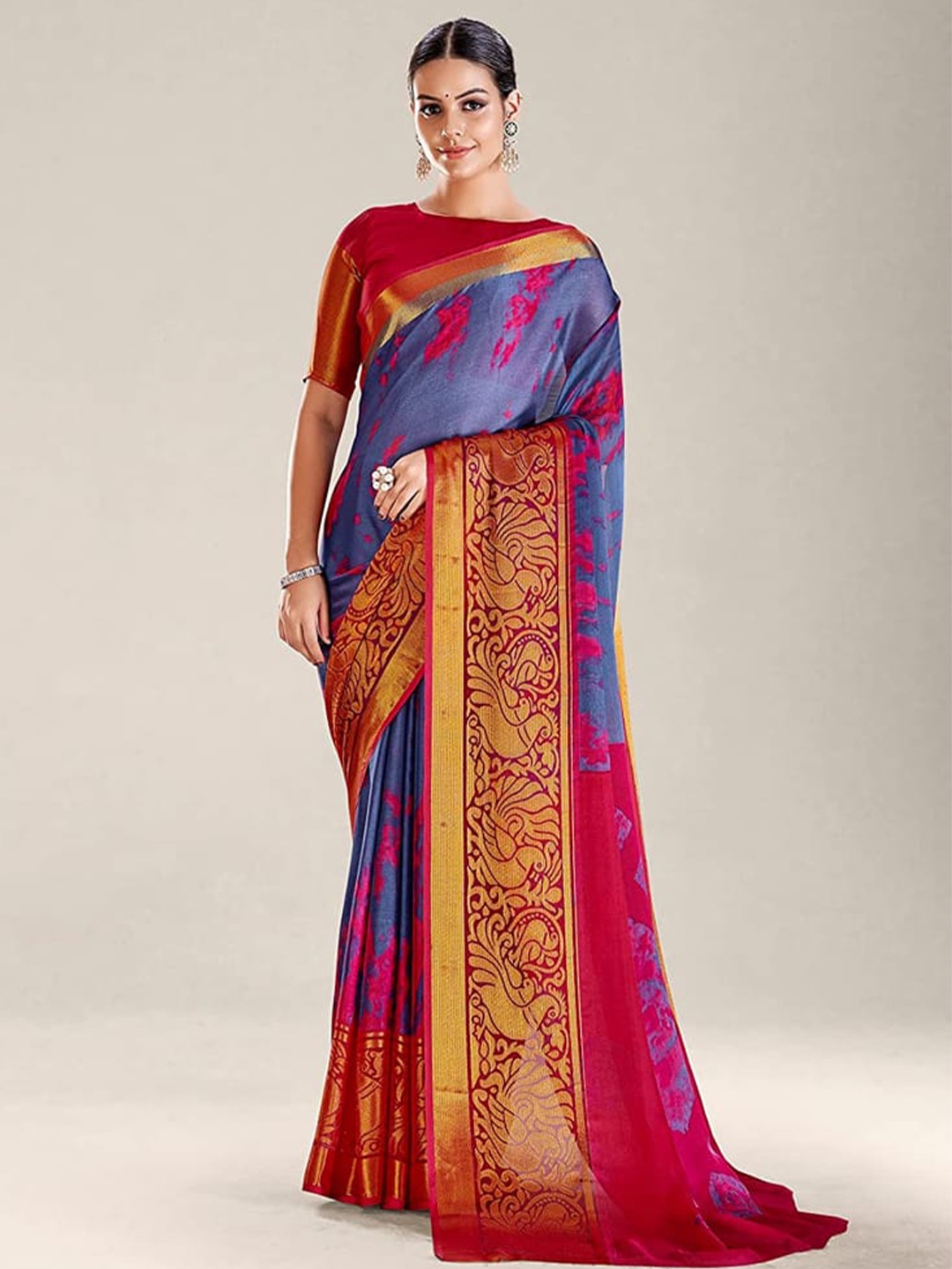 

Marabout Abstract Banarasi Zari Saree, Grey