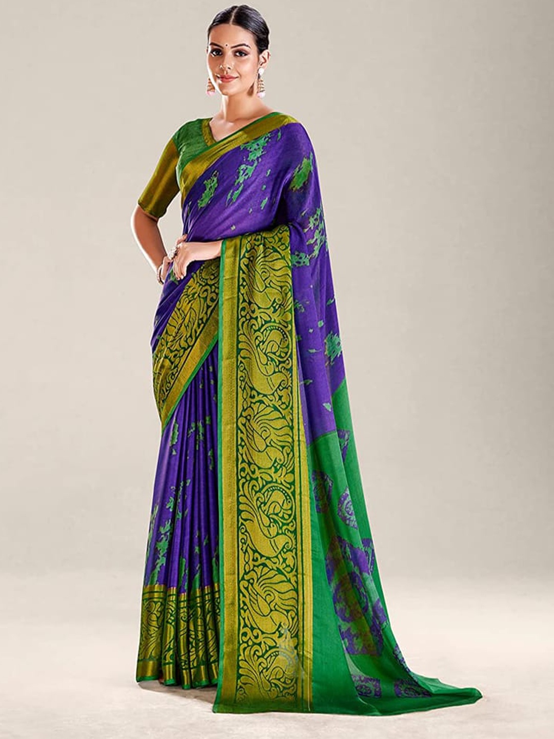 

Marabout Tie and Dye Banarasi Zari Saree, Violet