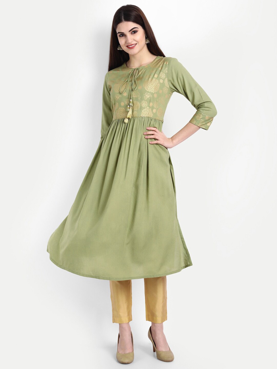 

SUTI A-Line Midi Dress, Green