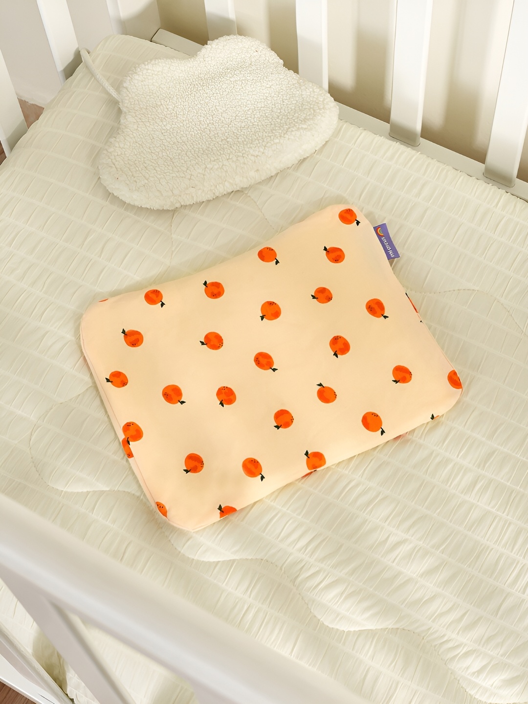 

MiArcus Fruits Printed Mustard Seed Pillow, Peach