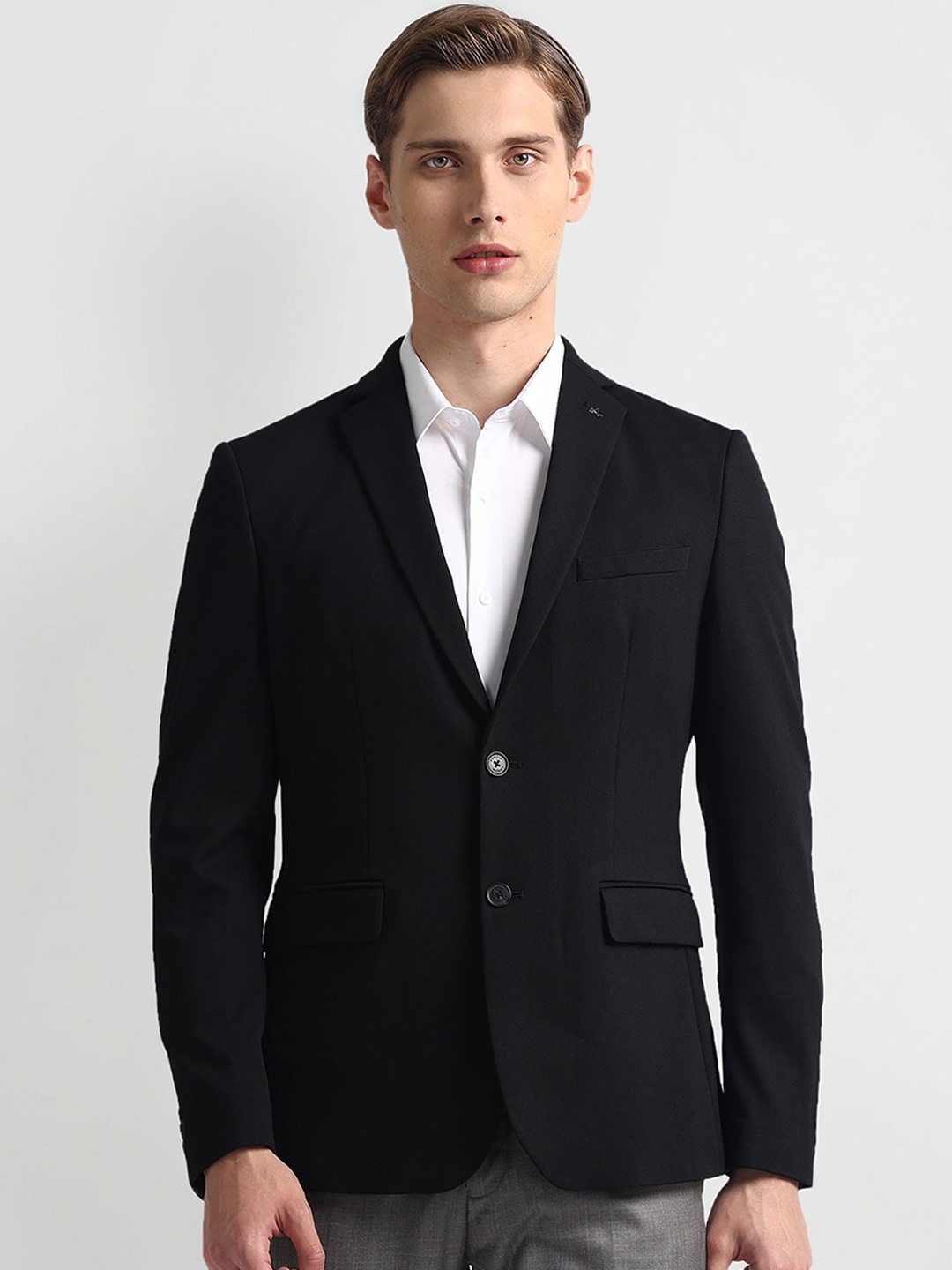 

Arrow Slim Fit Single Breasted Twill 1851 Formal Blazer, Black