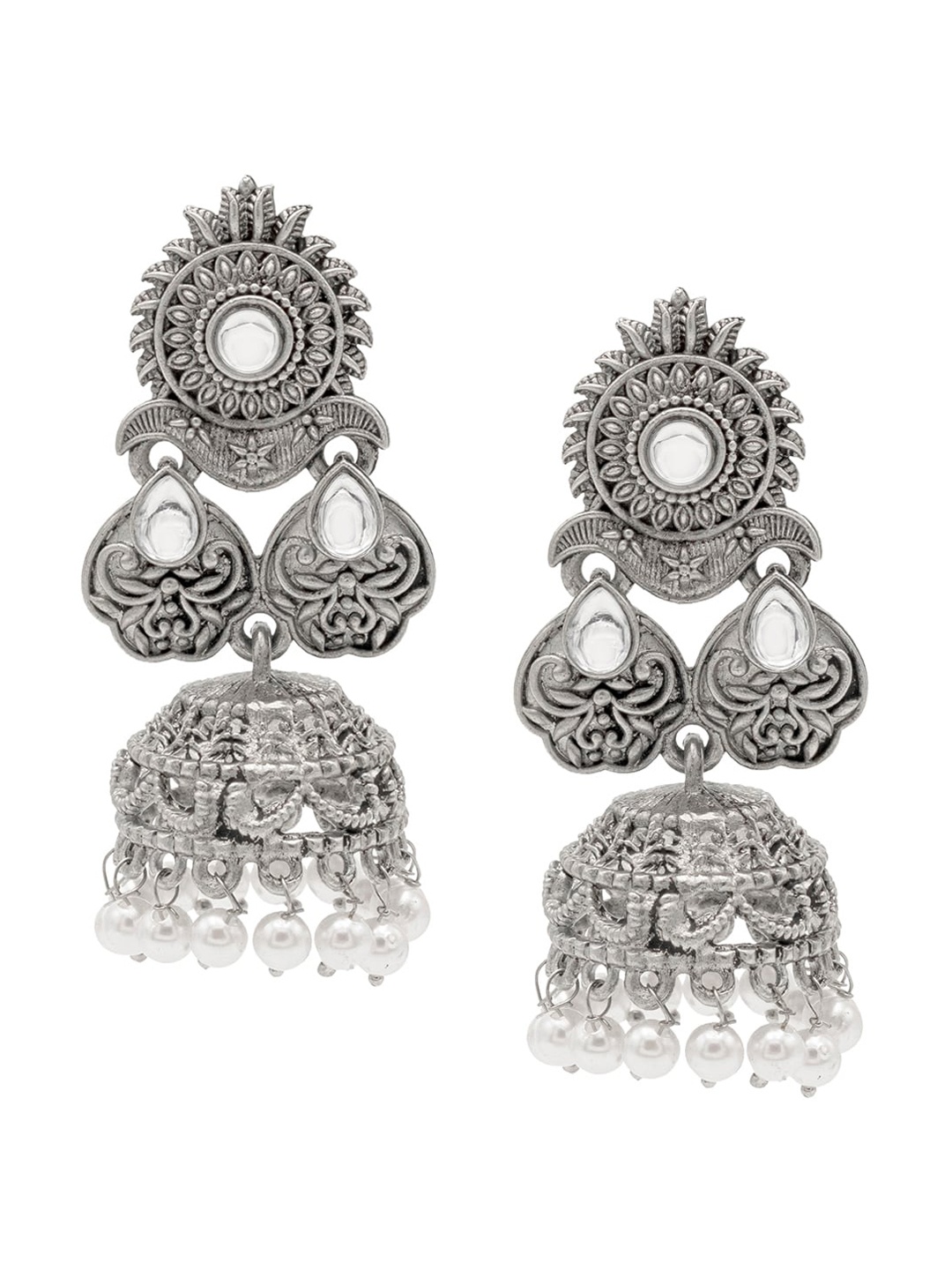 

Shining Jewel - By Shivansh Silver-Plated Classic Jhumkas Earrings
