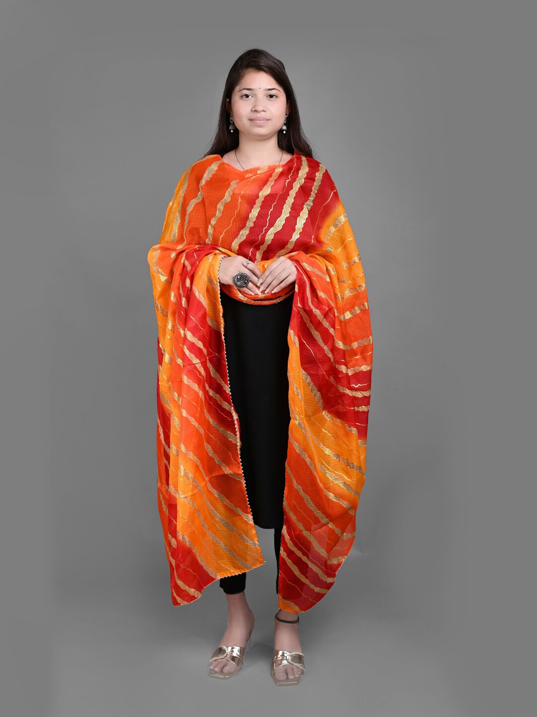 

Apratim Leheriya Printed Dupatta, Orange