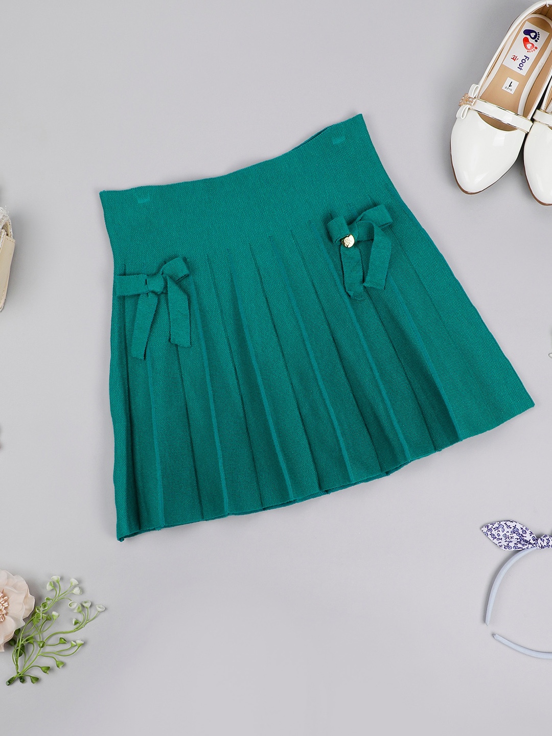 

One Friday Girls Flared Knee-Length Skirt, Green