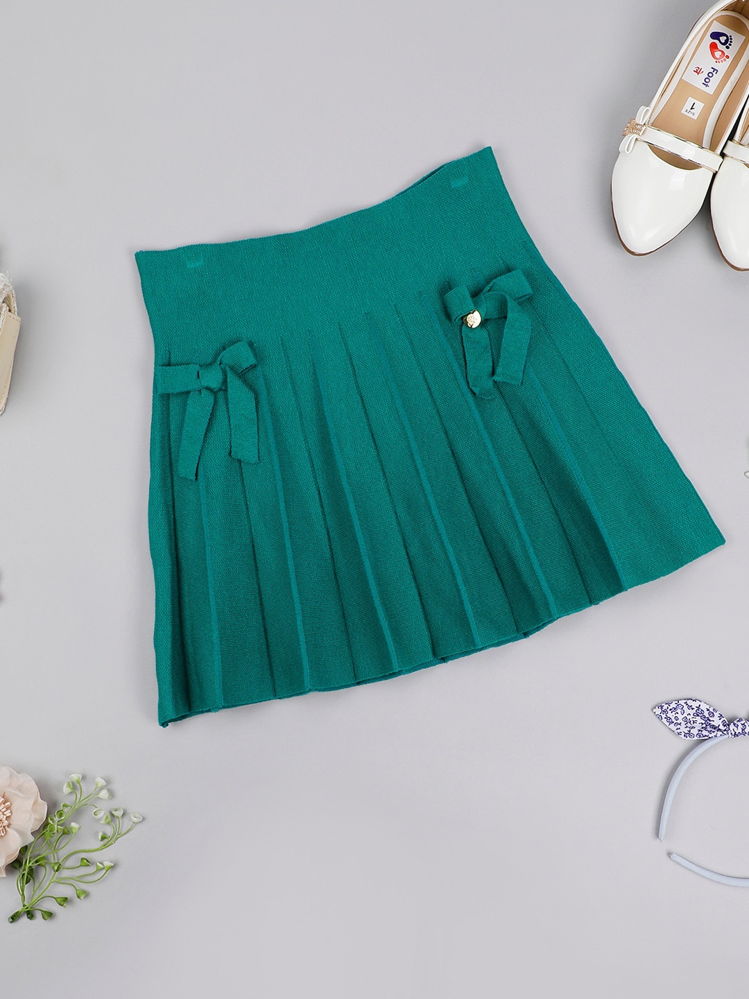 

One Friday Girls Flared Knee-Length Skirt, Green