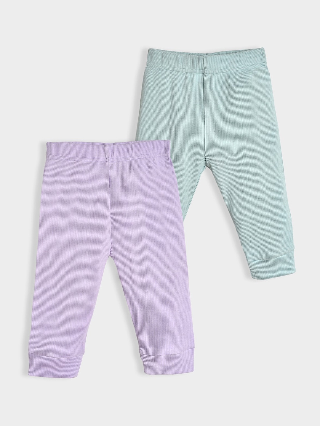 

MiArcus Kids Pack Of 2 Solid Cotton Joggers, Green