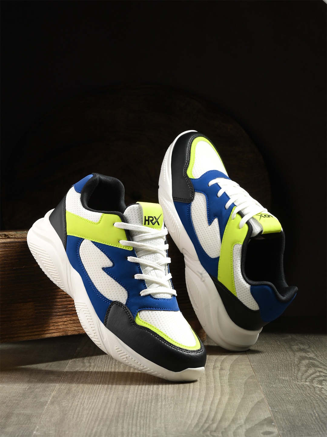 

HRX by Hrithik Roshan Women Blue Textured Colourblocked Running Shoes, Off white