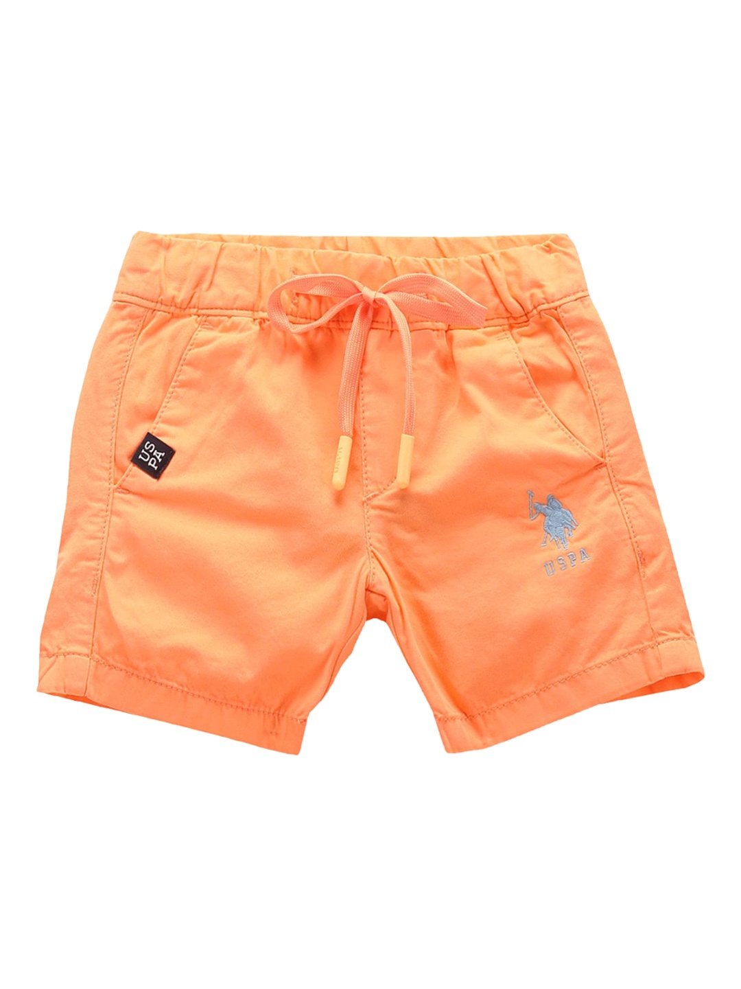 

U.S. Polo Assn. Kids Boys Cotton Mid-Rise Regular Shorts, Orange