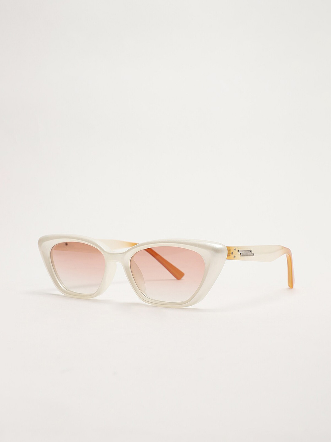 

THE BEAR HOUSE Men Cateye Sunglasses BSG-BASEE-CR, White