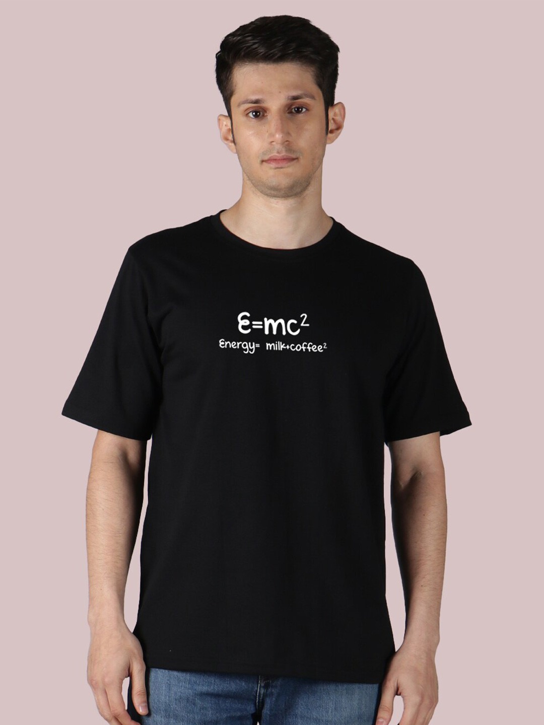 

Mad Over Print Typography Printed Cotton T-shirt, Black