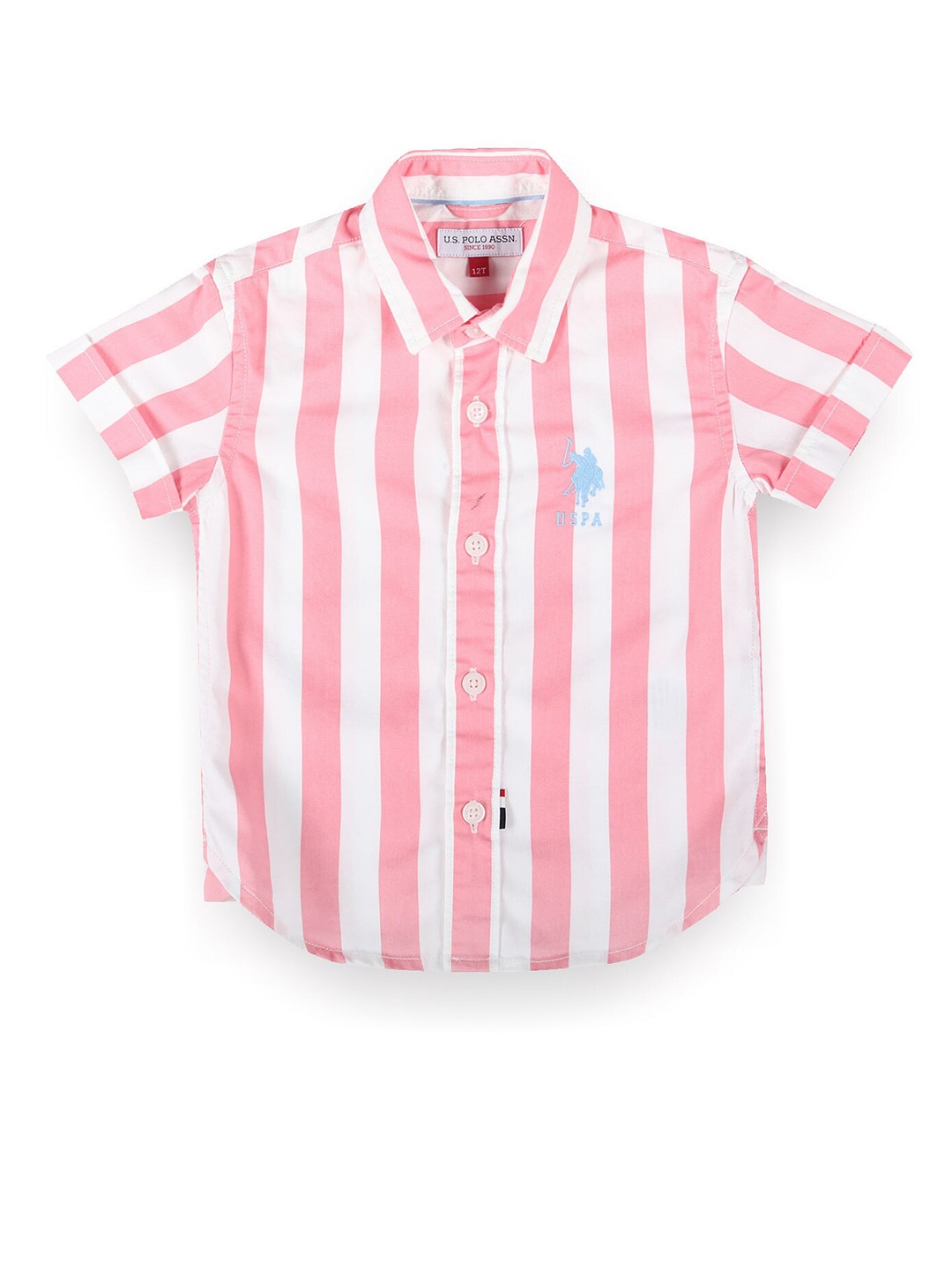 

U.S. Polo Assn. Kids Boys Classic Striped Cotton Casual Shirt, Pink