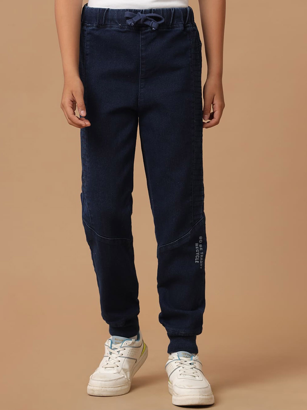 

UNDER FOURTEEN ONLY Boys Slim Fit Cotton Joggers, Navy blue