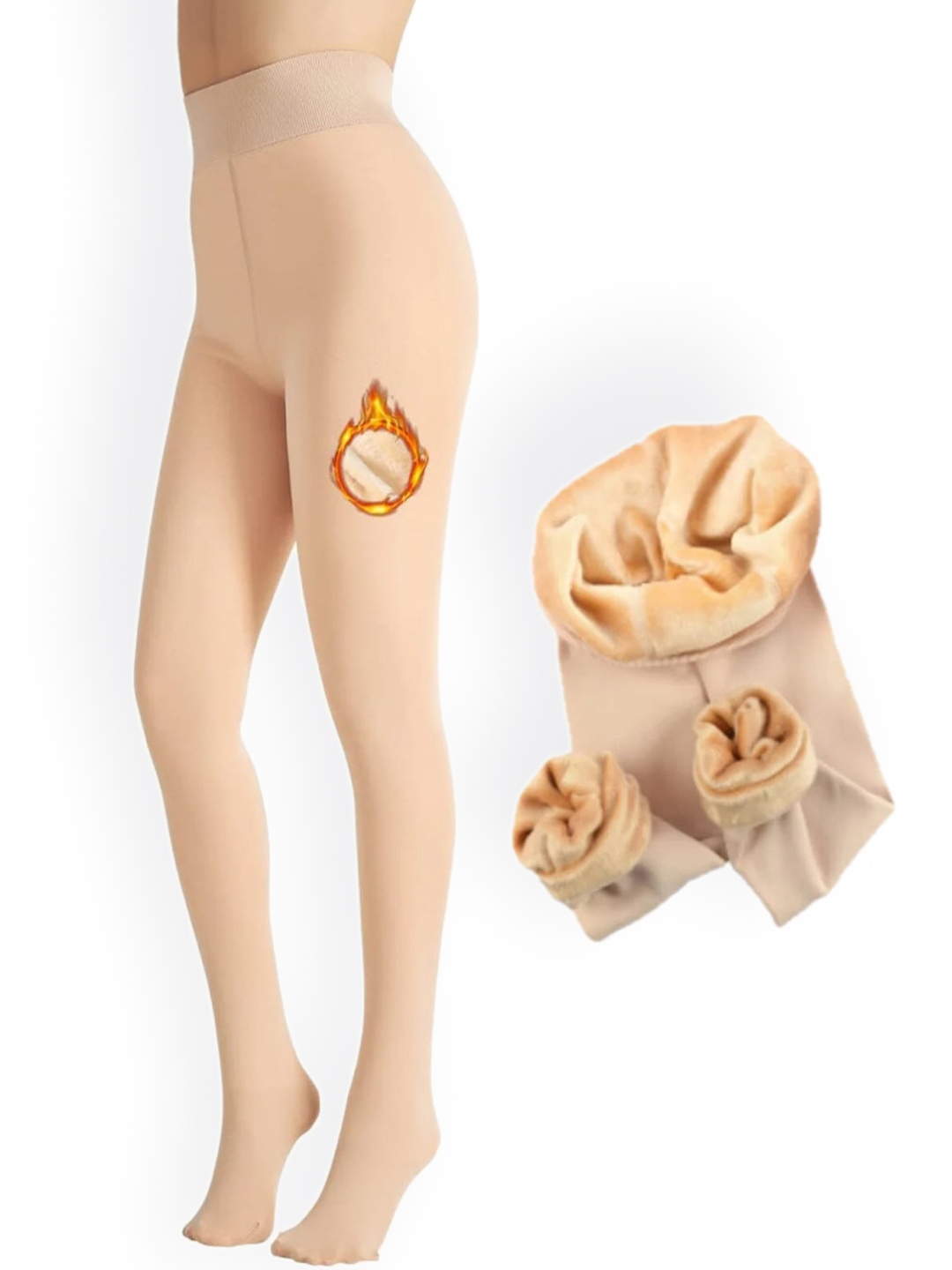 

VAGHBHATT High-Rise Slip-On Stockings, Nude