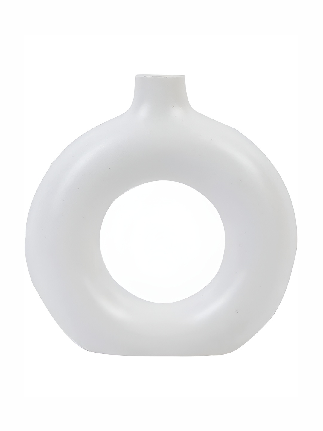 

Crazy Sutra White Ceramic Donut Flower vase