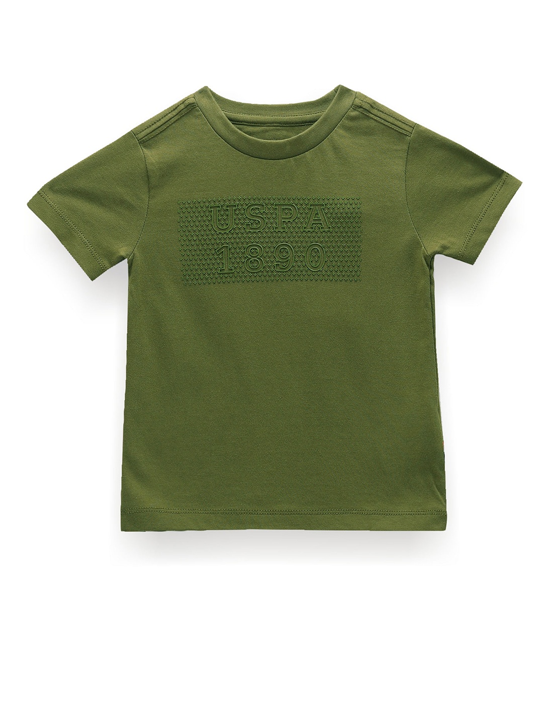 

U.S. Polo Assn. Kids Boys Self Design Cotton T-shirt, Green