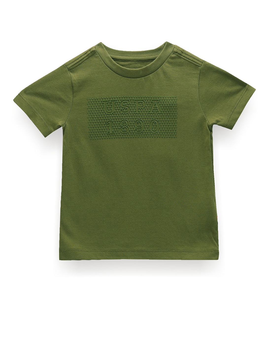 

U.S. Polo Assn. Kids Boys Brand Logo Printed Pure Cotton T-shirt, Green