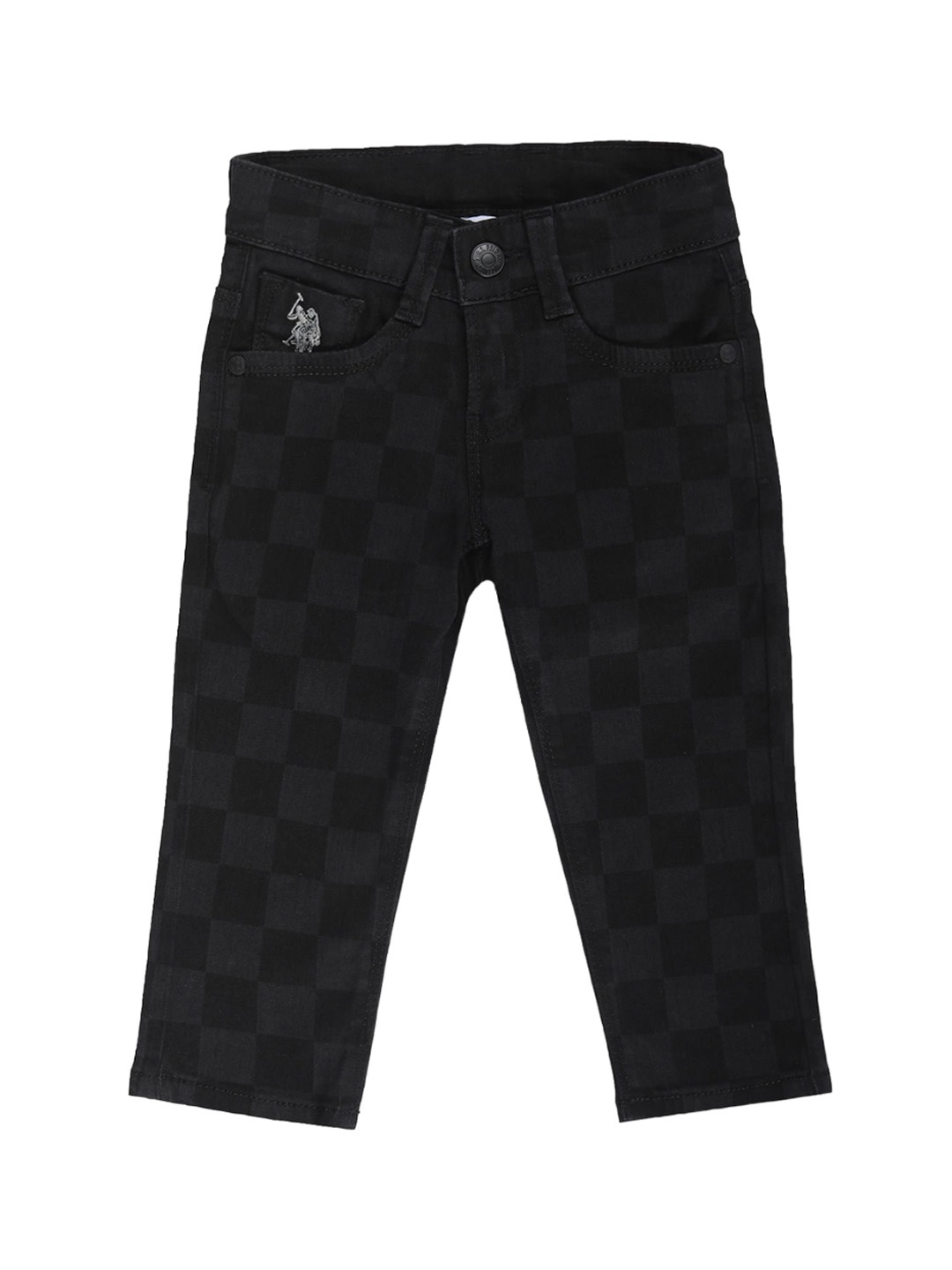 

U.S. Polo Assn. Kids Boys Classic Slim Fit Printed Stretchable Jeans, Black
