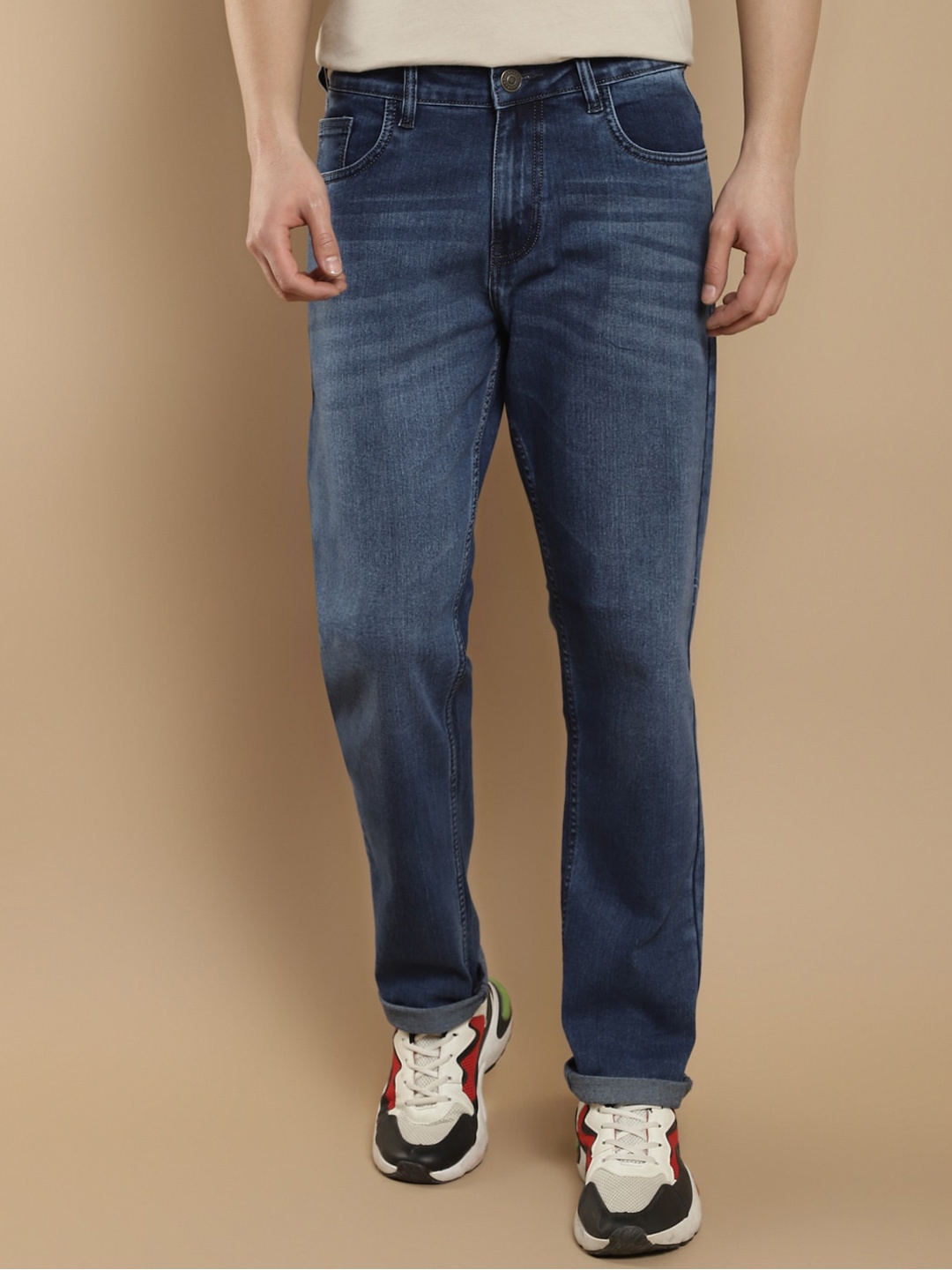 

Harvard Men Blue Jean Slim Fit Mid-Rise Light Fade Stretchable Jeans