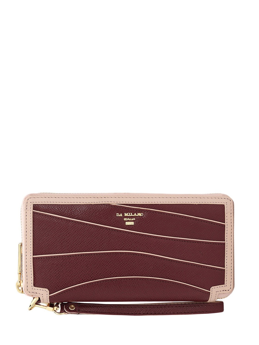 

Da Milano Textured Leather Zip Around Wallet, Burgundy