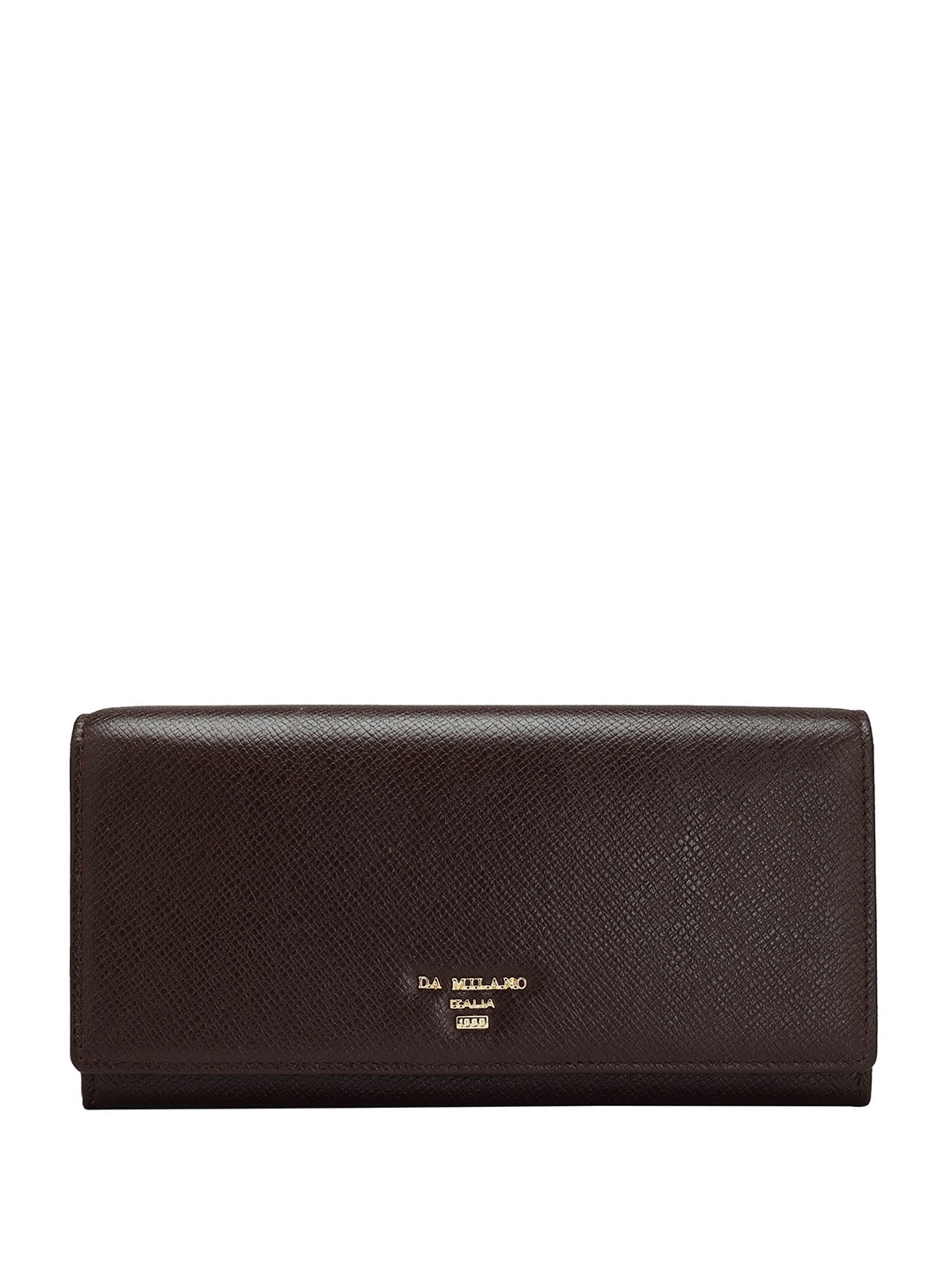 

Da Milano Women Textured Leather Envelope Wallet, Brown