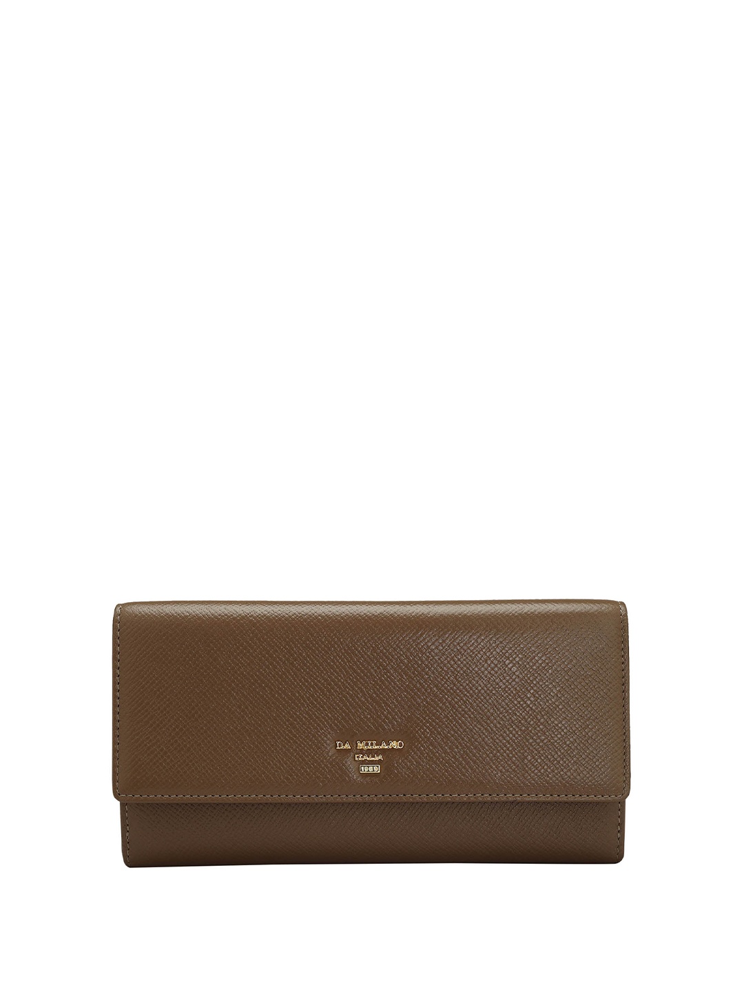

Da Milano Women Textured Leather Two Fold Wallet, Brown