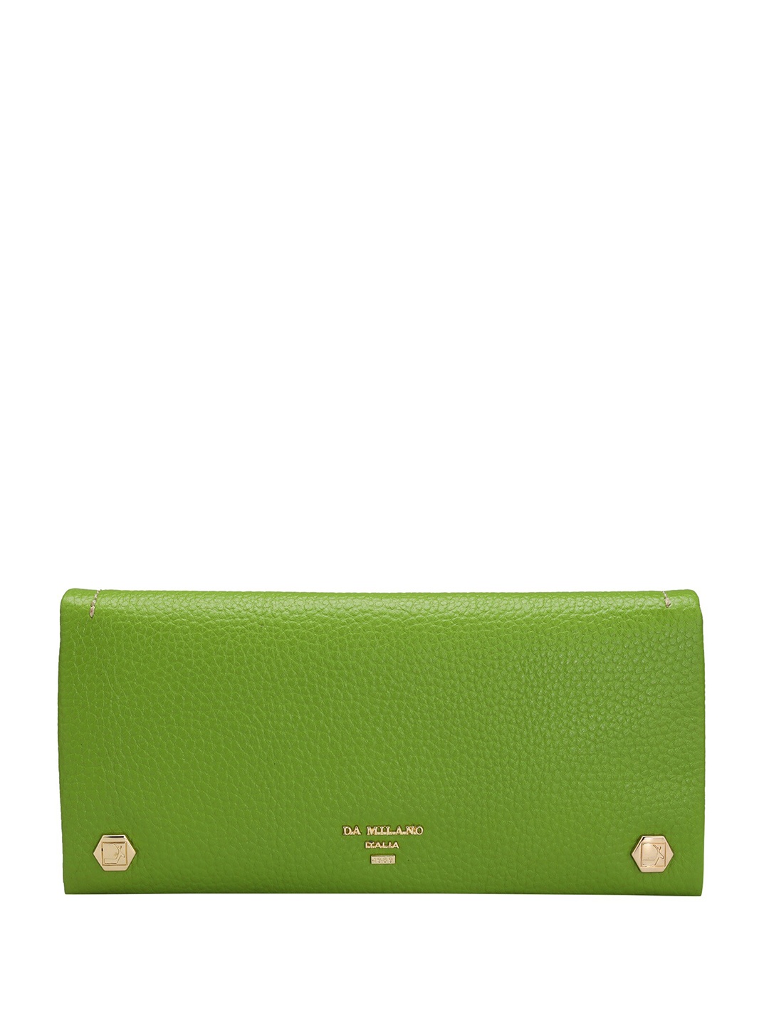 

Da Milano Women Textured Leather Envelope Wallet, Green