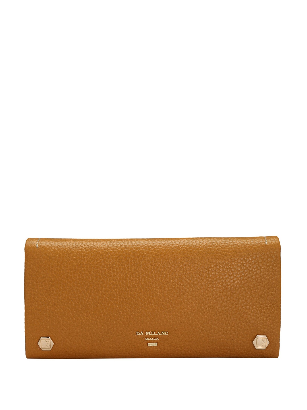 

Da Milano Women Textured Leather Two Fold Wallet, Yellow