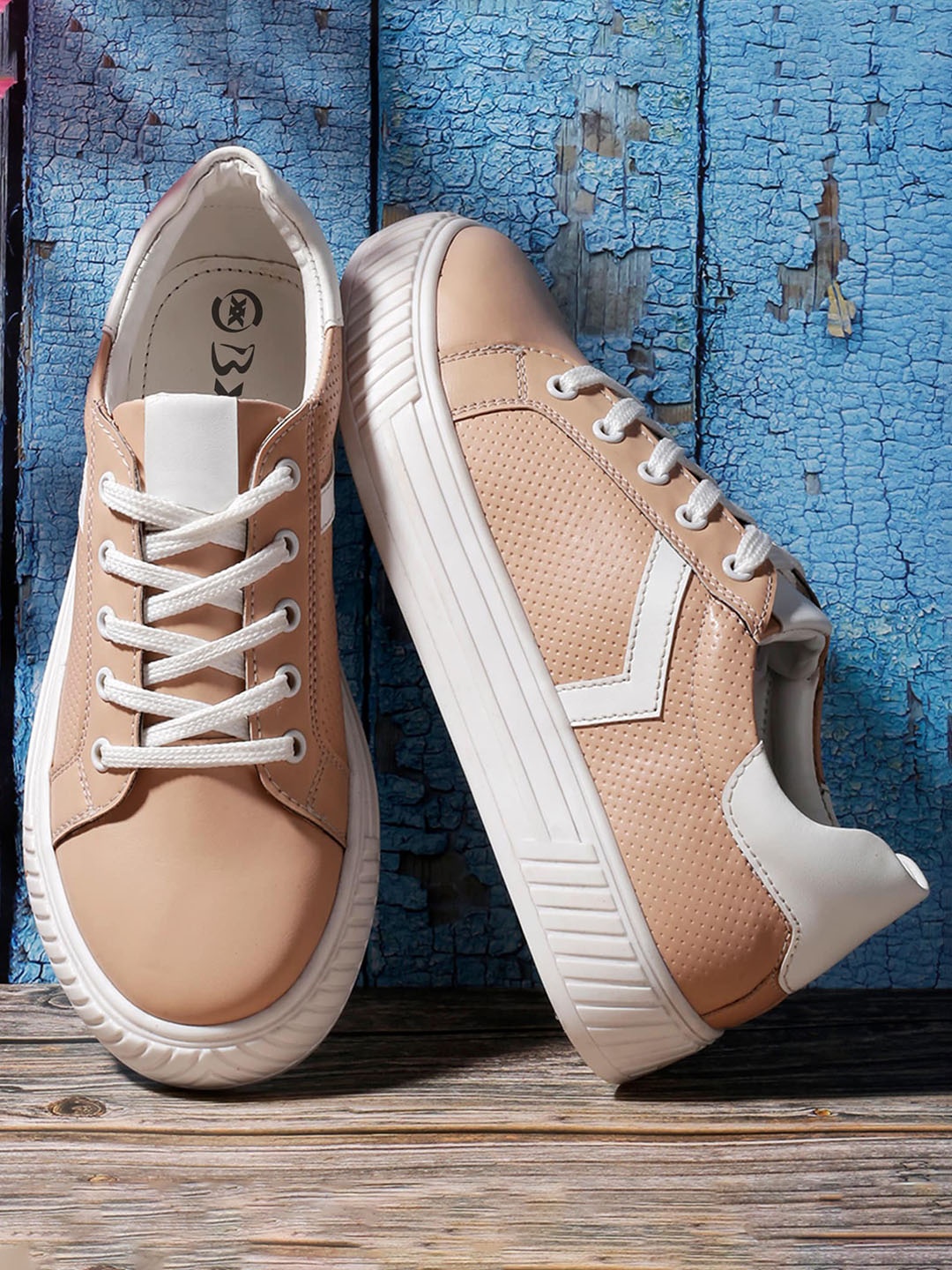 

Bxxy Women Perforated Sneakers, Nude