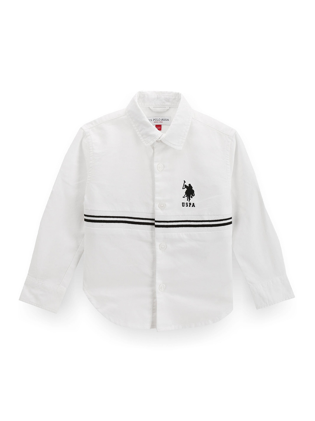 

U.S. Polo Assn. Kids Boys Classic Spread Collar Pure Cotton Casual Shirt, White