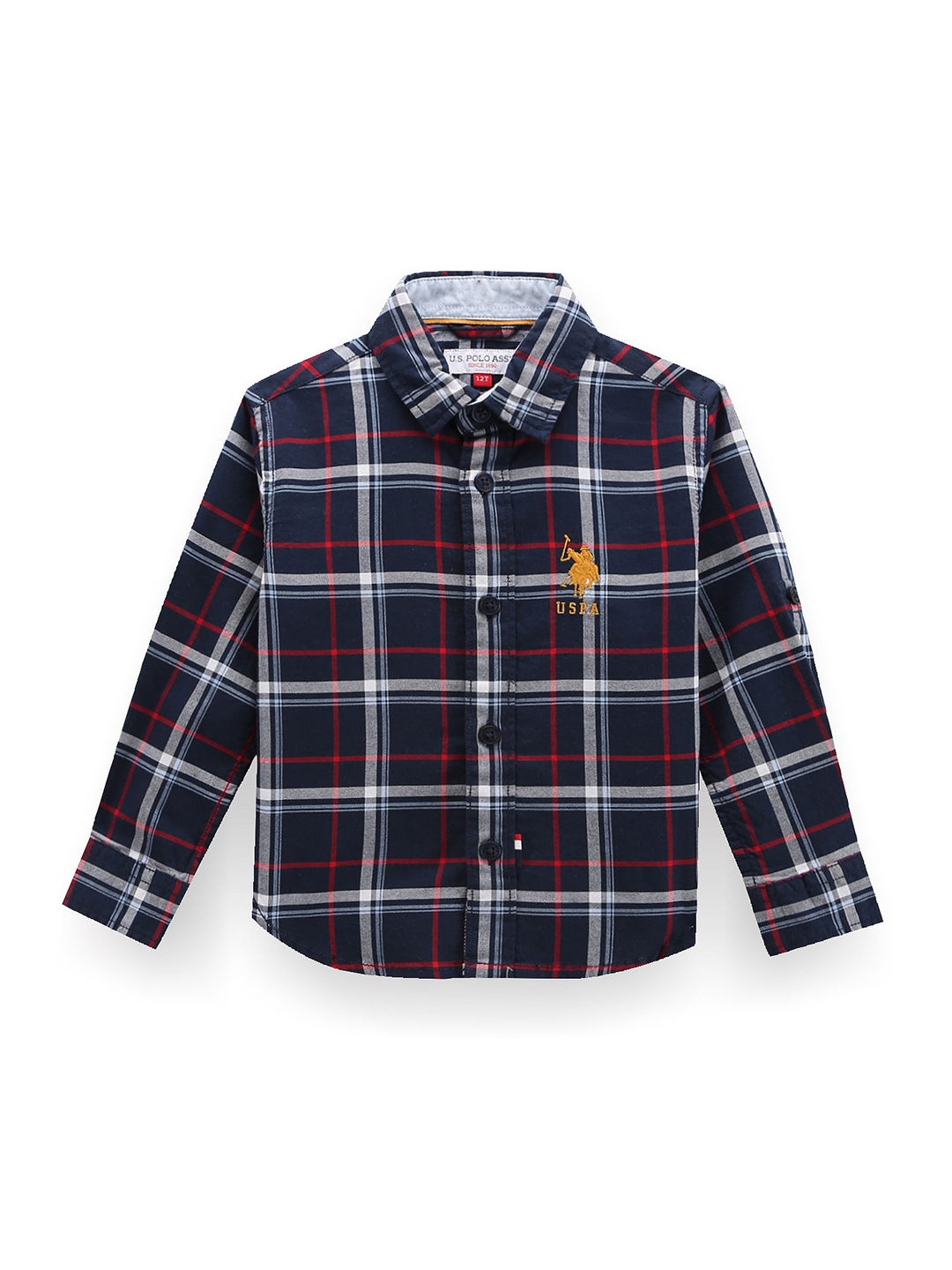 

U.S. Polo Assn. Kids Boys Classic Tartan Checks Cotton Casual Shirt, Blue
