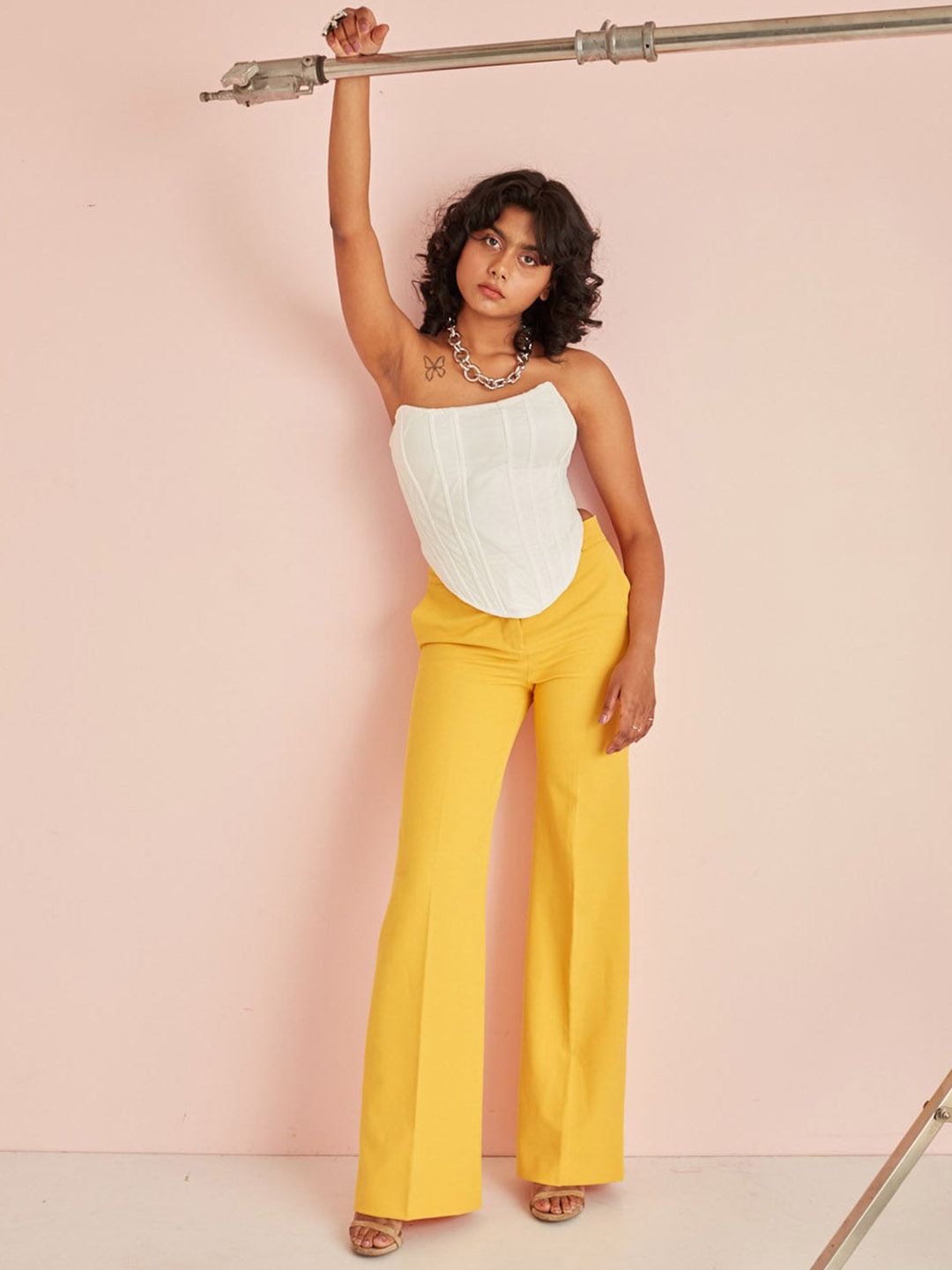 

Lea Clothing Co. Strapless Crop Corset Top, White