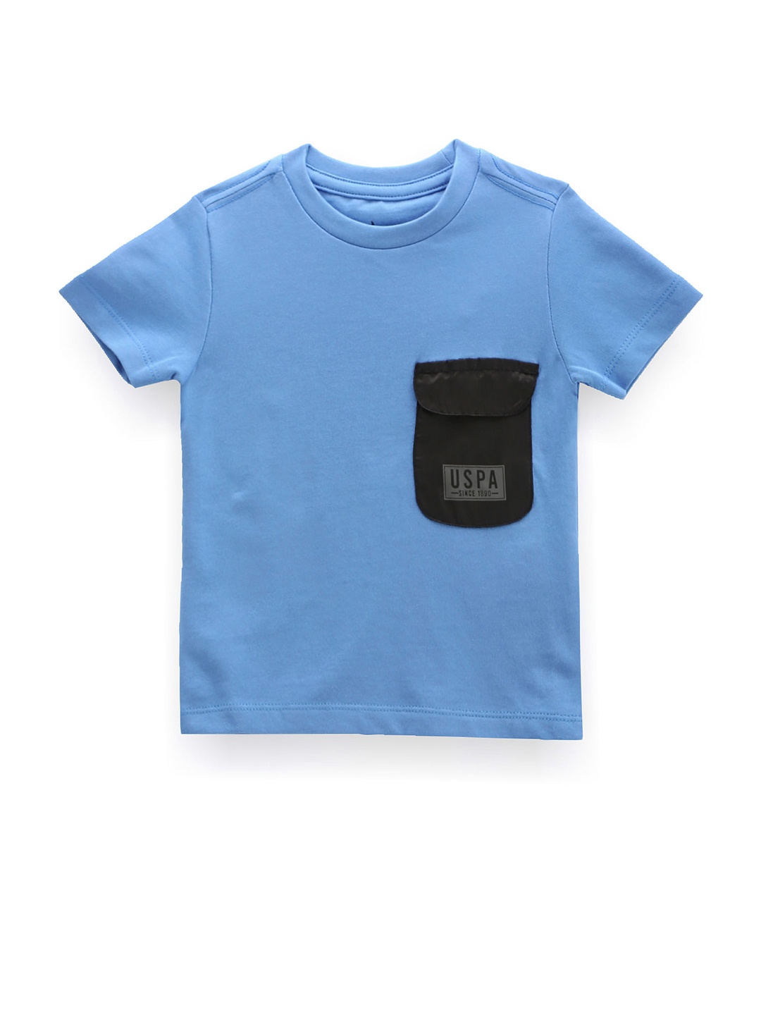 

U.S. Polo Assn. Kids Boys Flap Pocket Pure Cotton T-shirt, Blue