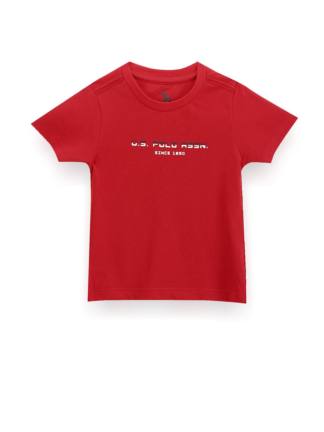 

U.S. Polo Assn. Kids Boys Typography Printed Pure Cotton T-shirt, Red