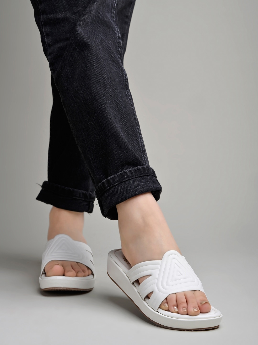 

Shoetopia Open Toe Flatform Heels, White
