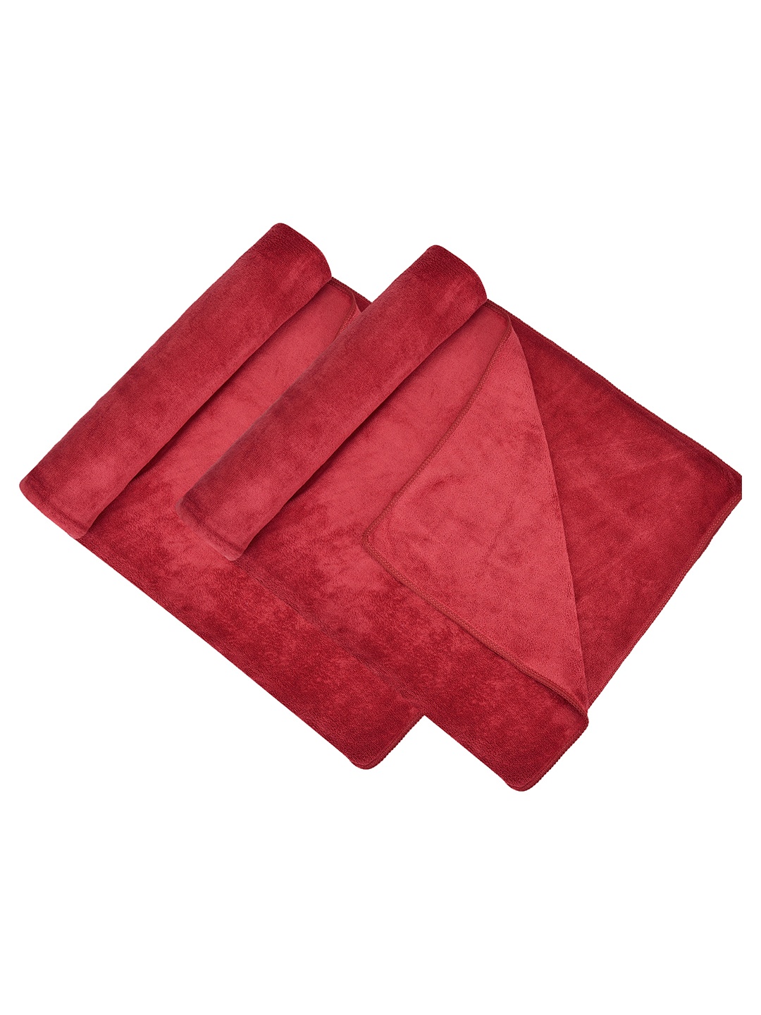 

Aura Set of 2 Maroon Microfiber 400 GSM Absorbent UltraSoft Anti-Fade Bath Towel