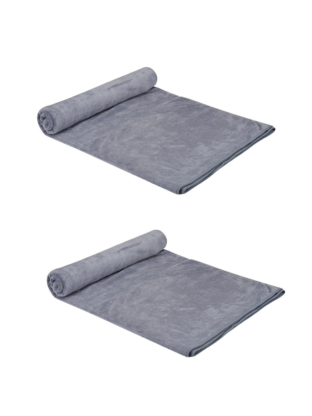 

Aura Set Of 2 Grey Microfiber 400 GSM Absorbent UltraSoft Anti-Fade Bath Towel