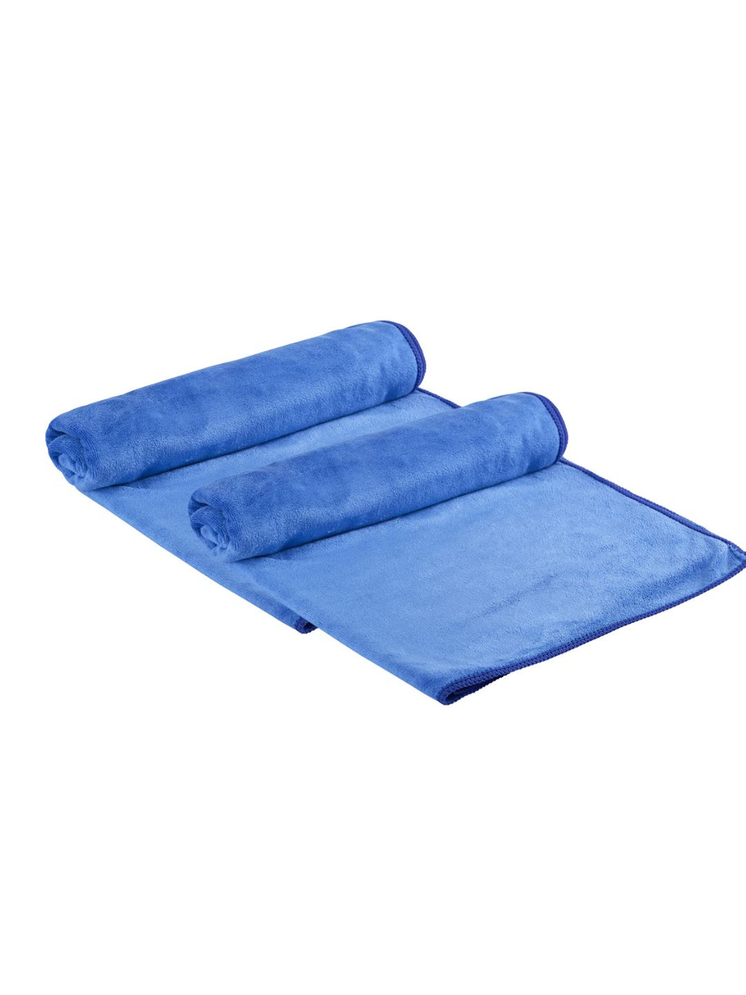 

Aura Set of 2 Blue Microfiber 300 GSM Absorbent UltraSoft Anti-Fade Bath Towel