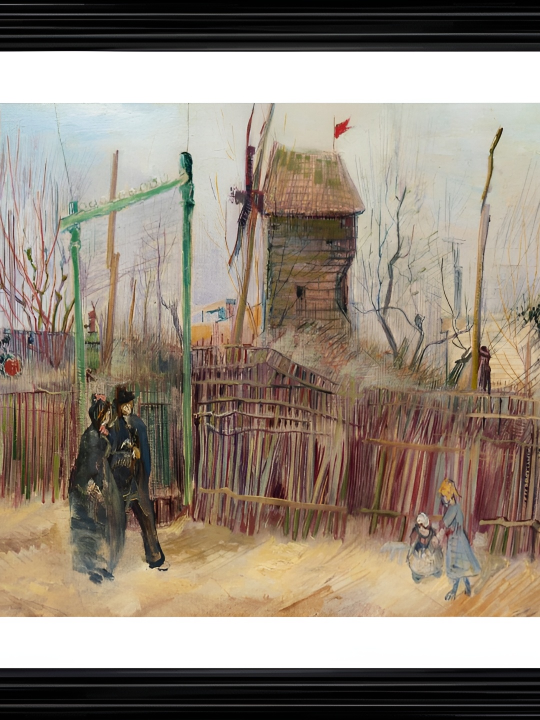

Adventures India Brown & Green Street Scene in Montmartre (1887) Wooden Wall Paintings
