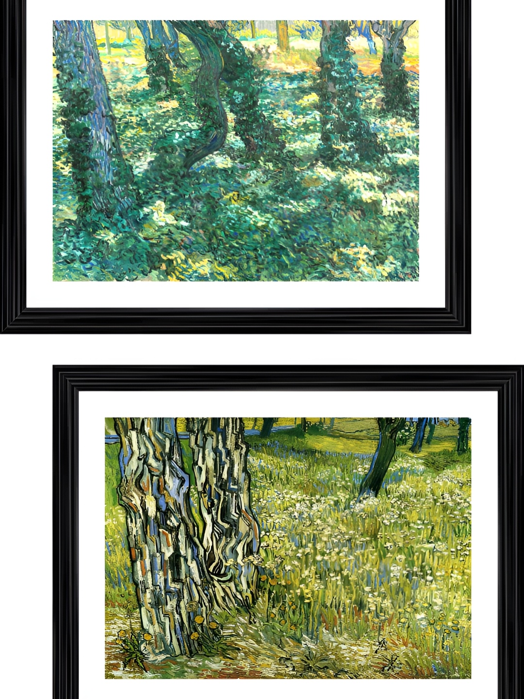 

Adventures India White & Green 2 Pieces Wooden Abstract Printed Wall Paintings