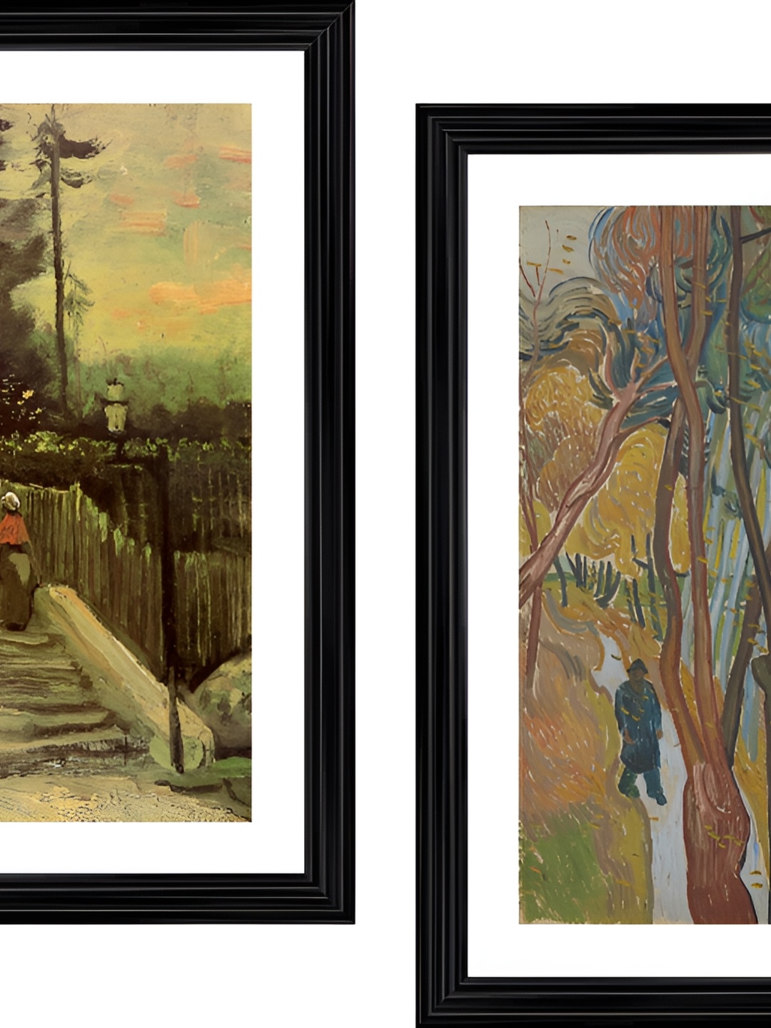 

Adventures India Black & White 2 Pieces Wooden Floral Printed Wall Paintings