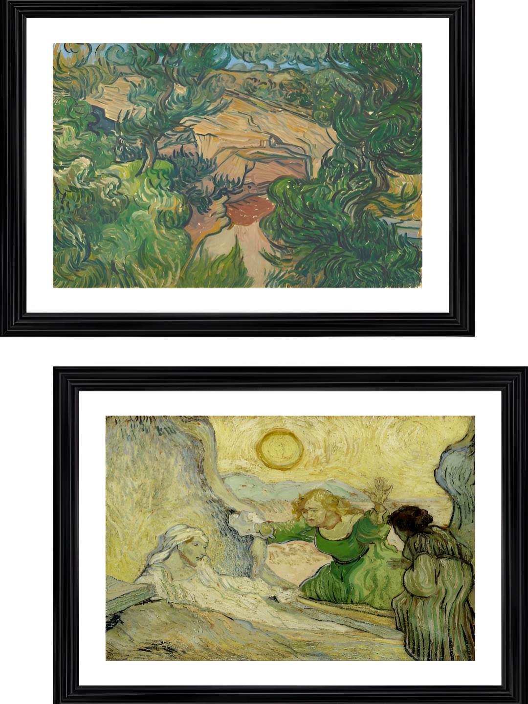 

Adventures India Green & White 2 Pieces Wooden Wall Arts