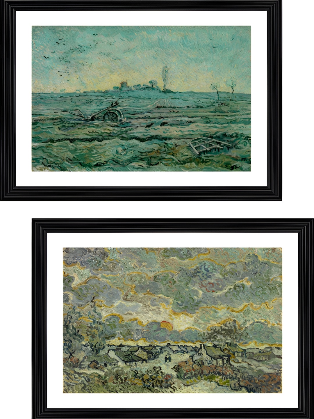 

Adventures India Teal & Green 2 Pieces Wooden Painting Wall Art